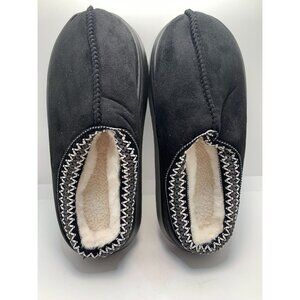Black Fleece-Lined Indoor Slippers Size 40-41 8